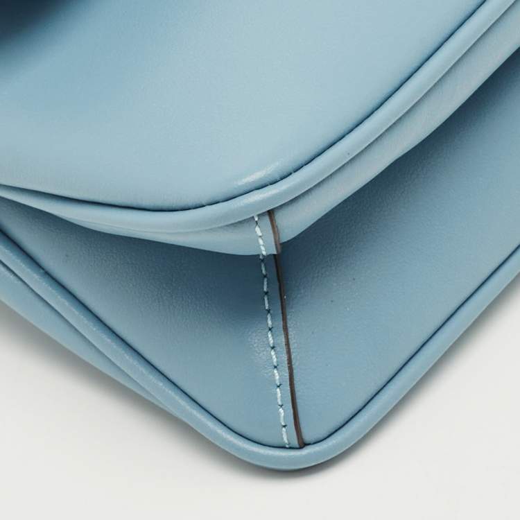 Pre Owned Coach Blue Leather Jet Shoulder Bag