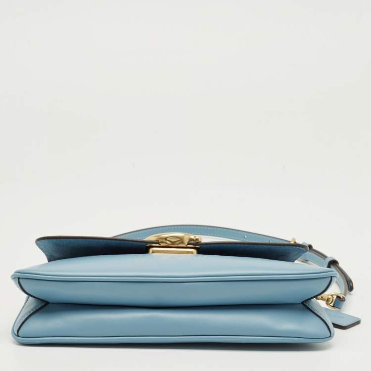 Pre Owned Coach Blue Leather Jet Shoulder Bag