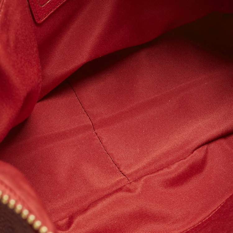 Pre Owned Coach Red Leather Central Tote