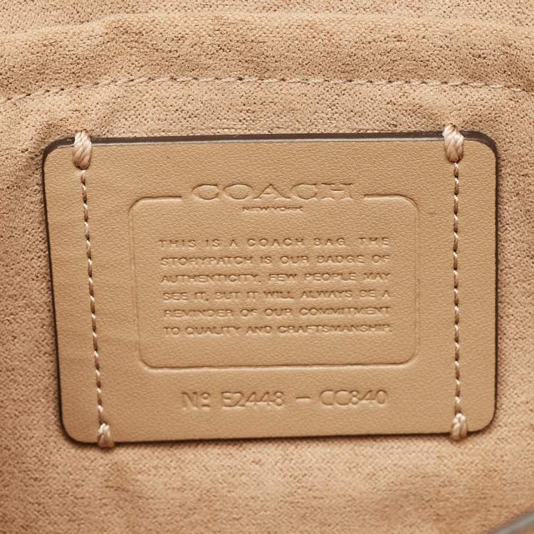 Pre Owned حقيبة كروس بودي كوتش كلير جلد بيج بنقشة الكروكو