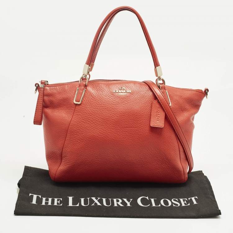 Pre Owned Coach Red Leather Small Kelsey Satchel