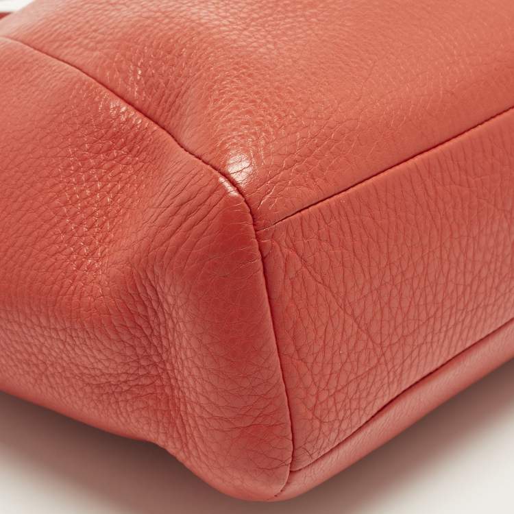 Pre Owned Coach Red Leather Small Kelsey Satchel