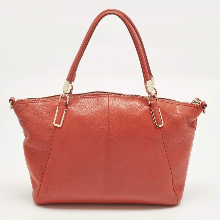 Pre Owned Coach Red Leather Small Kelsey Satchel