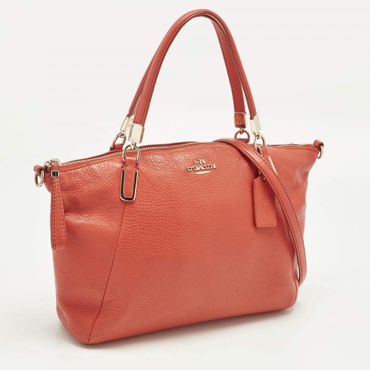 Pre Owned Coach Red Leather Small Kelsey Satchel