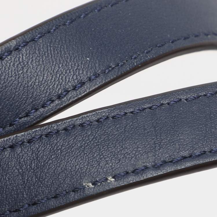 Pre Owned Coach White/Blue Leather Daisy Spectator Mia Satchel