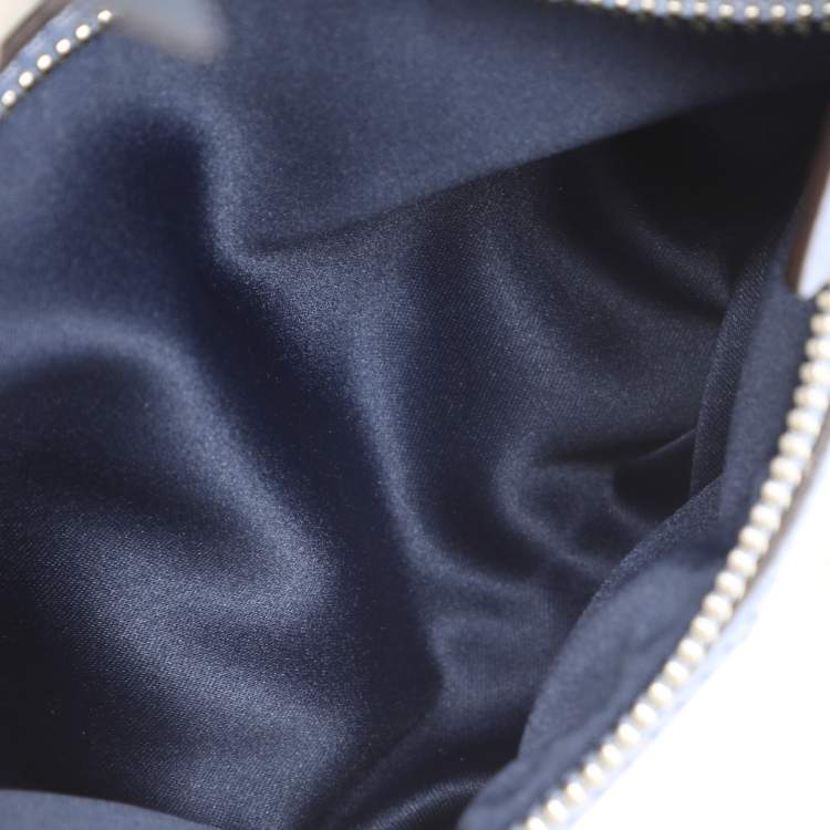 Pre Owned Coach White/Blue Leather Daisy Spectator Mia Satchel