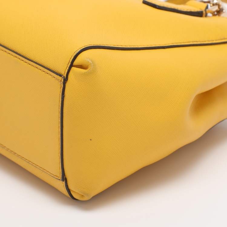 Pre Owned Coach Yellow Leather Mini Christie Carryall Satchel