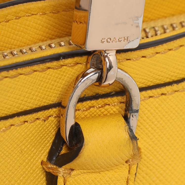 Pre Owned Coach Yellow Leather Mini Christie Carryall Satchel