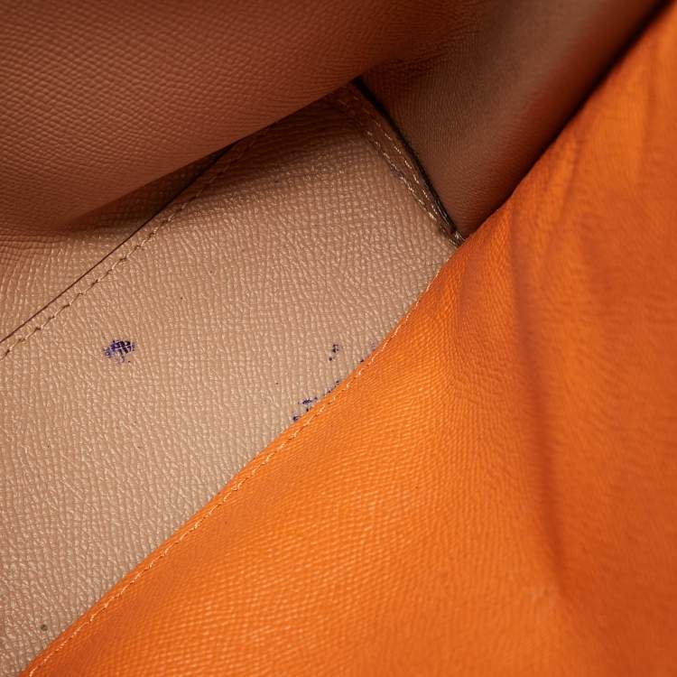 Pre Owned Coach Mollie 25 Orange Leather Tote