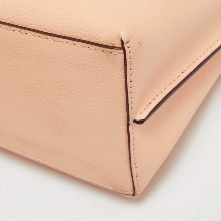 Pre Owned Coach Mollie 25 Orange Leather Tote