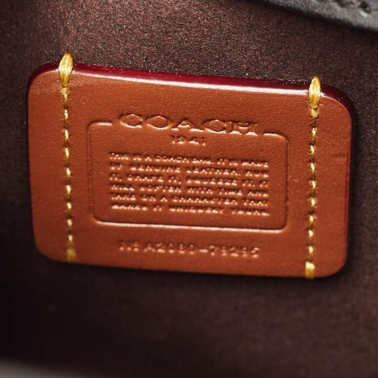 Pre Owned Coach Troupe 16 Black/Green Leather and Snakeskin Tote