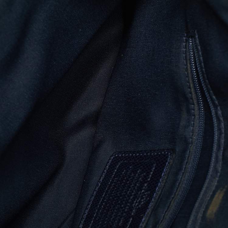 Pre Owned Coach Christie Carryall Large Navy Blue Leather Satchel