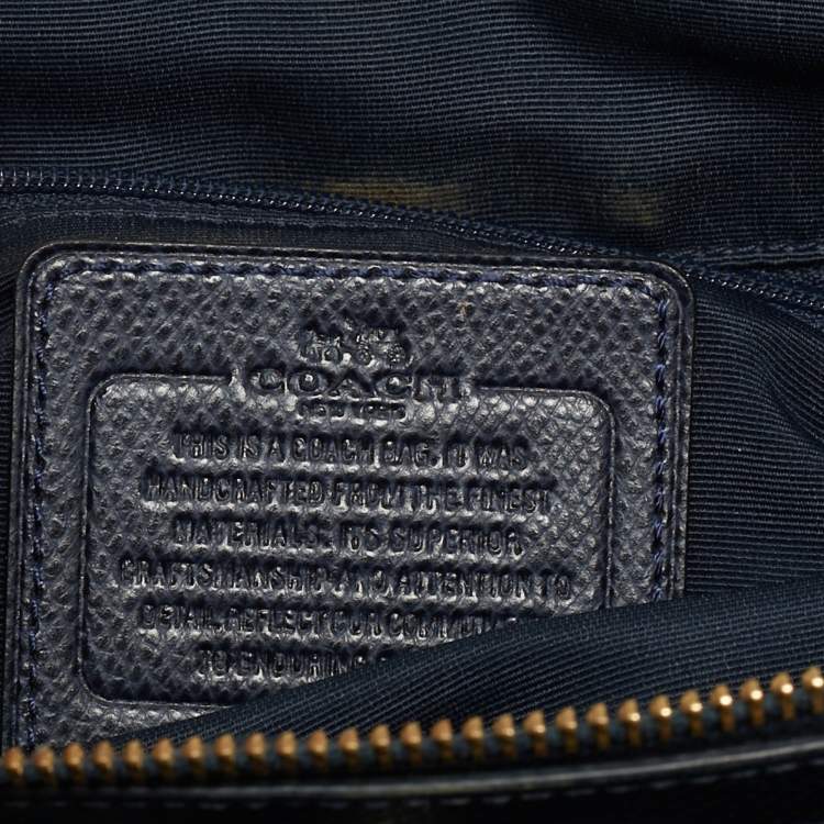 Pre Owned Coach Christie Carryall Large Navy Blue Leather Satchel