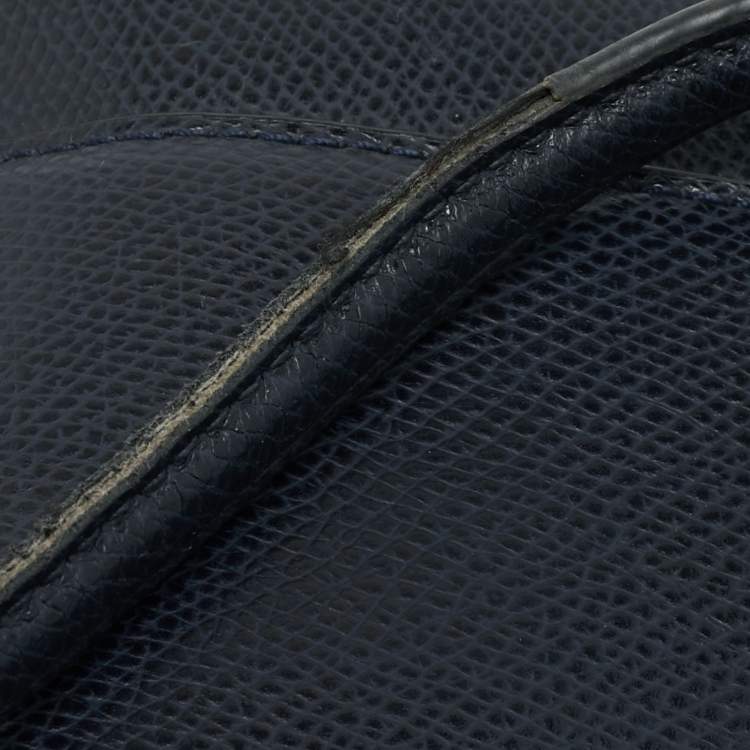 Pre Owned Coach Christie Carryall Large Navy Blue Leather Satchel