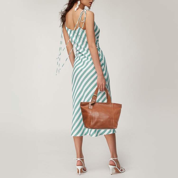 Pre Owned Coach Waverly Brown Leather Tote