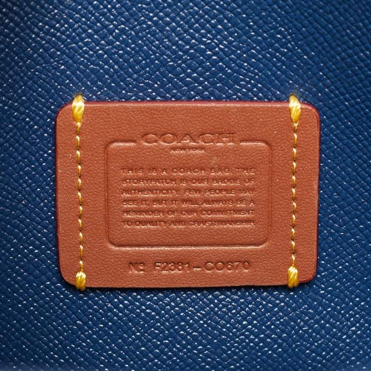 Pre Owned Coach Carter Carryall Blue Signature Leather Tote