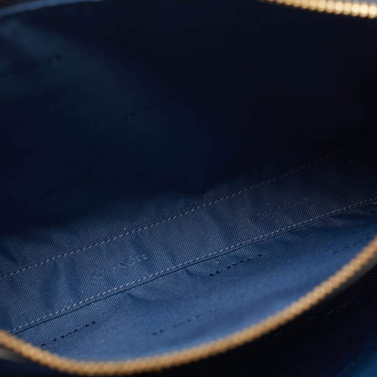 Pre Owned Coach Carter Carryall Blue Signature Leather Tote