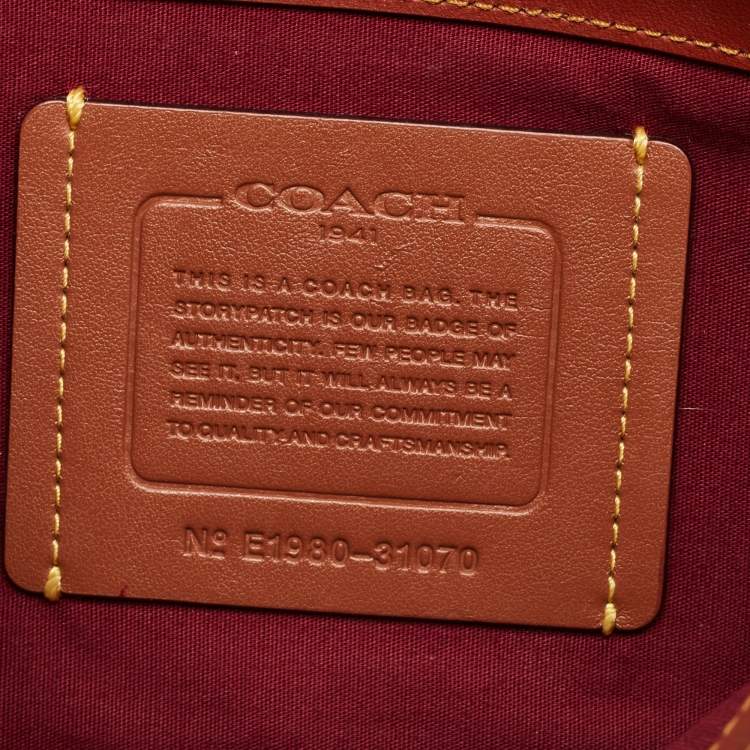 Pre Owned Coach Riley Brown Signature Coated Canvas Crossbody Bag