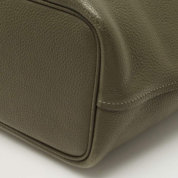 Pre Owned Coach Cameron Army Green Leather Tote