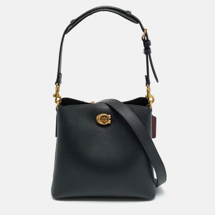 مملوكة مسبقًا Coach Willow Black Leather Bucket Bag