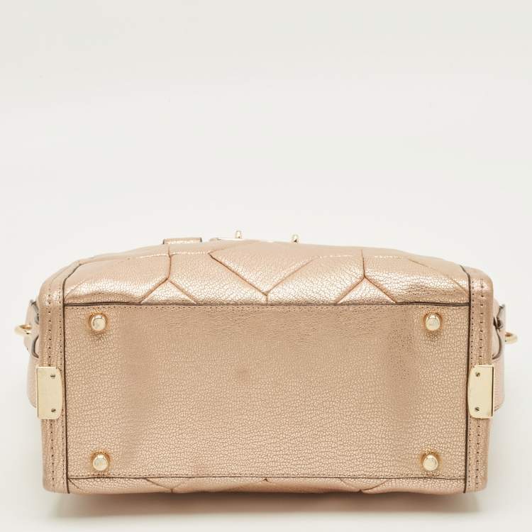 Pre Owned Coach Swagger 27 Rose Gold Quilted Leather Carryall Tote