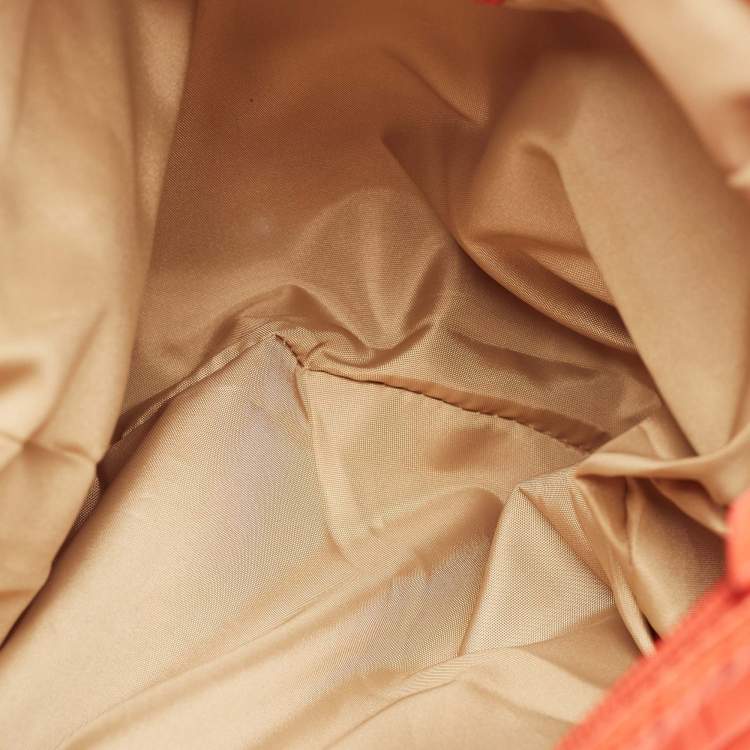 Pre Owned Coach Orange Signature Nylon File Messenger Bag