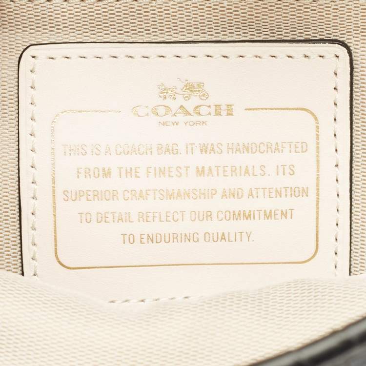 Pre Owned Coach Gramercy Black Croc Embossed Leather Top Handle Bag