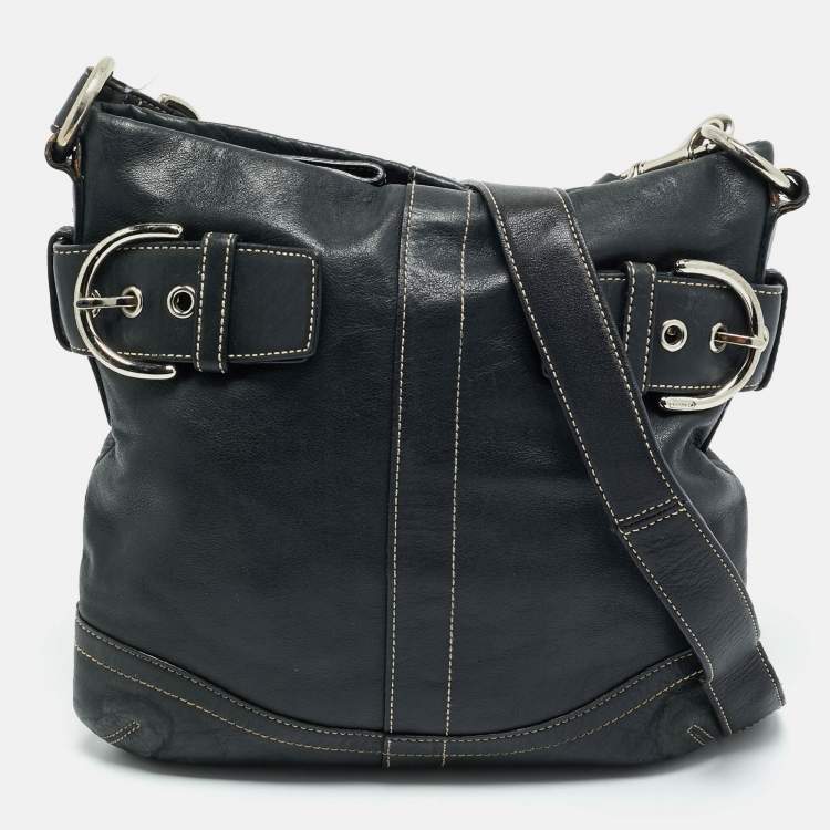 Pre Owned Coach Soho Black Leather Crossbody Bag