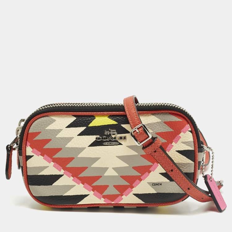 Pre Owned Coach x Coachella Dreamweaver Double Zip Multicolor Leather Crossbody Bag