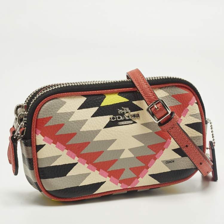 Pre Owned Coach x Coachella Dreamweaver Double Zip Multicolor Leather Crossbody Bag