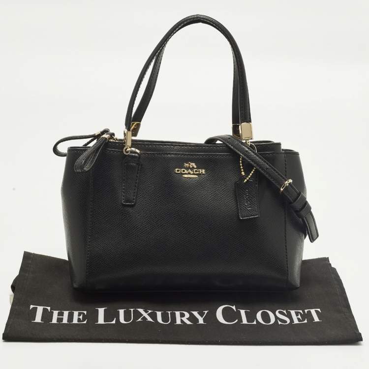 Pre Owned Coach Christie Carryall Black Leather Satchel