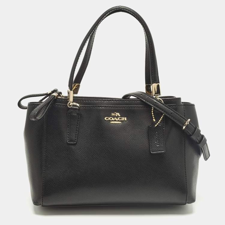 Pre Owned Coach Christie Carryall Black Leather Satchel