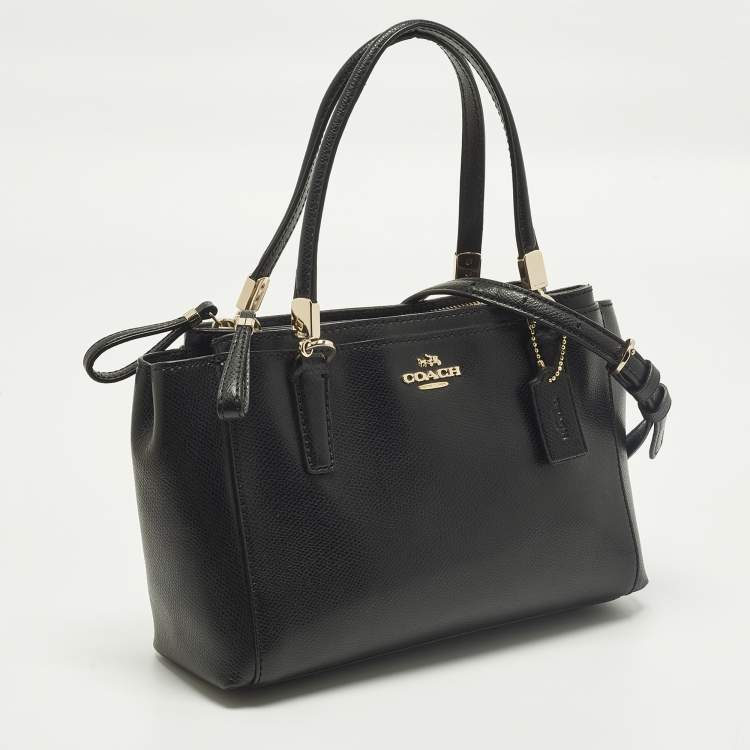 Pre Owned Coach Christie Carryall Black Leather Satchel