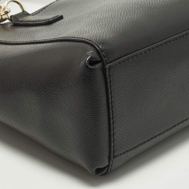 Pre Owned Coach Christie Carryall Black Leather Satchel