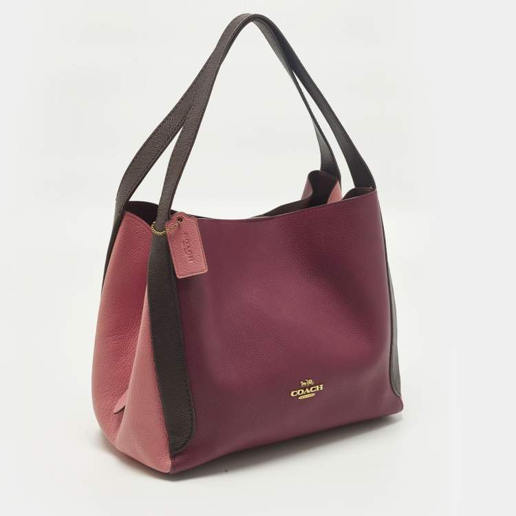Pre Owned Coach Hadley Tricolor Leather Hobo
