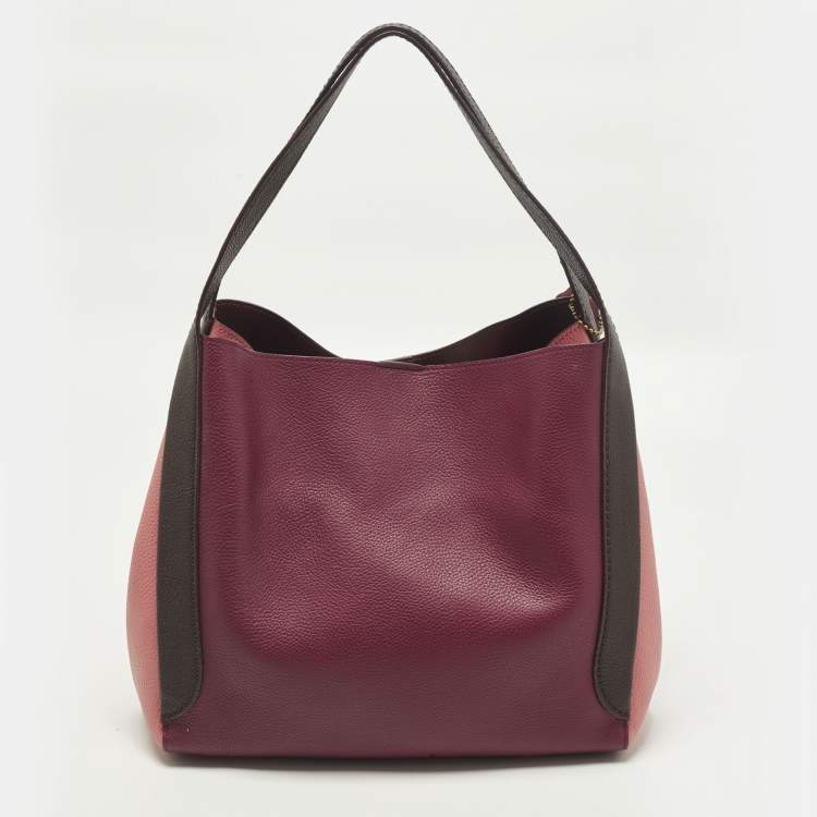 Pre Owned Coach Hadley Tricolor Leather Hobo