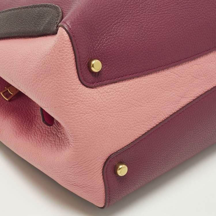 Pre Owned Coach Hadley Tricolor Leather Hobo