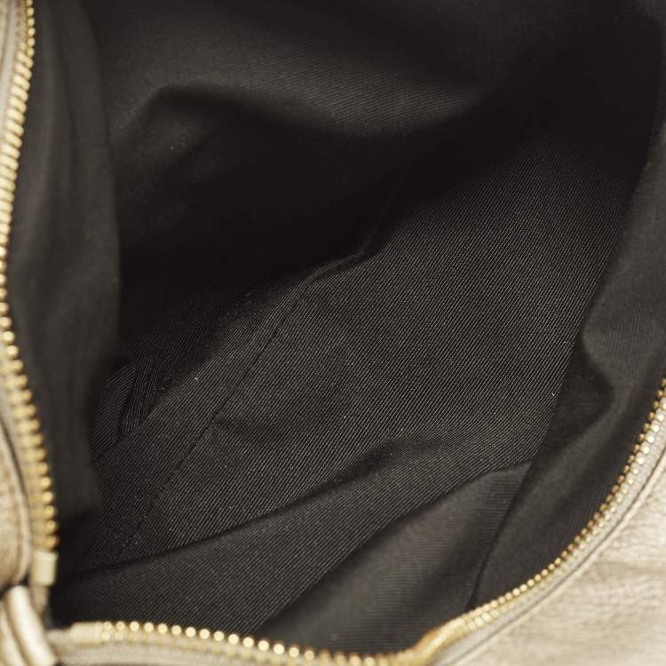 مملوكة مسبقًا حقيبة كتف كوتش ماديسون فيبي جلد بيج ميتاليك