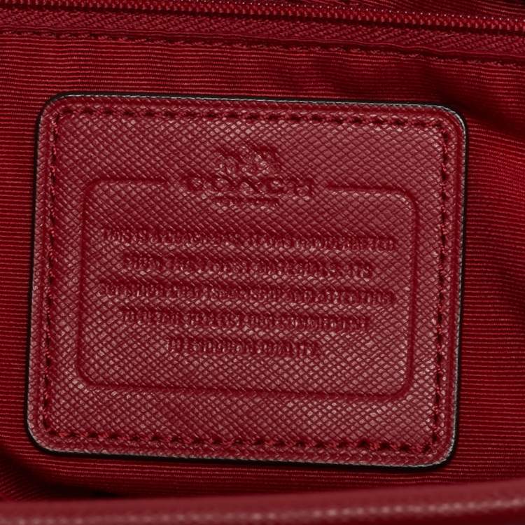 Pre Owned Coach Peyton Red Leather Zip Tote