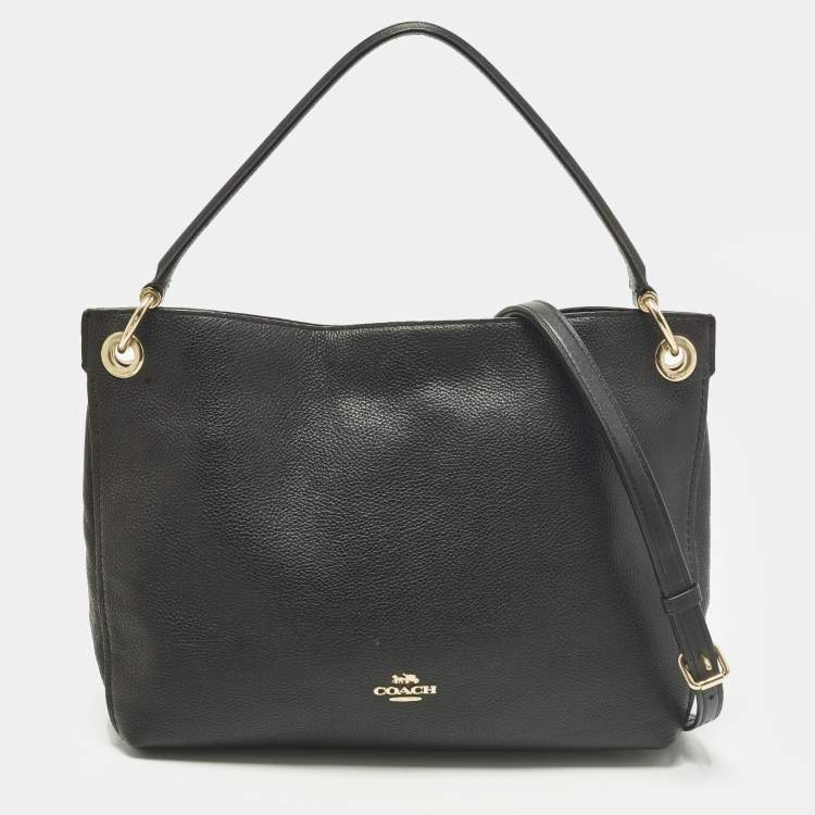 مملوكة مسبقًا Coach Clarkson Black Leather Hobo