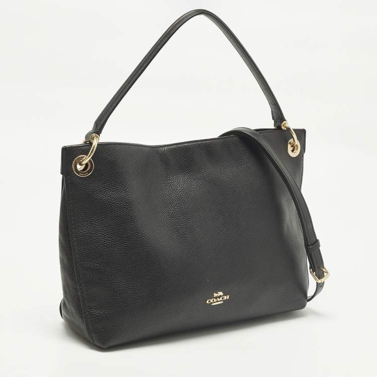 مملوكة مسبقًا Coach Clarkson Black Leather Hobo