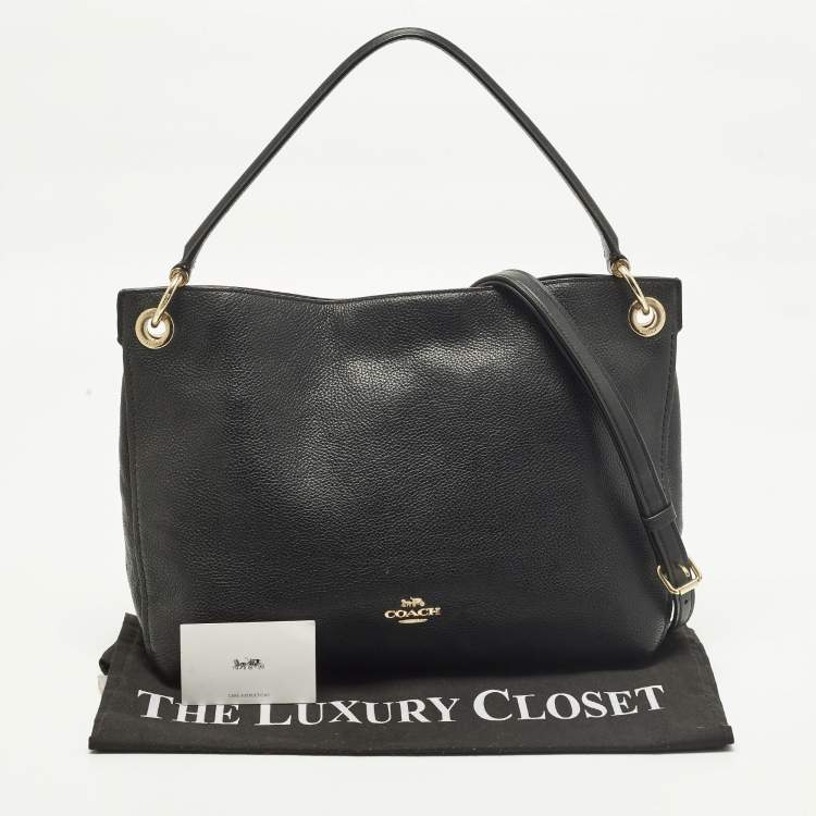 مملوكة مسبقًا Coach Clarkson Black Leather Hobo
