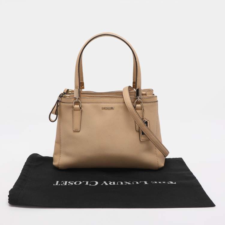 Pre Owned Coach Christie Mini Beige Leather Satchel