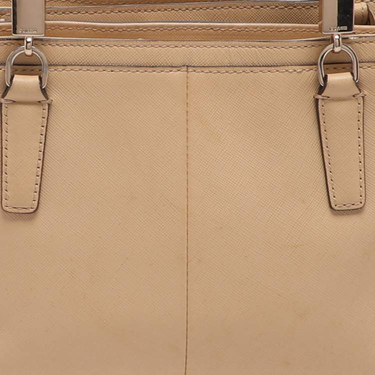 Pre Owned Coach Christie Mini Beige Leather Satchel