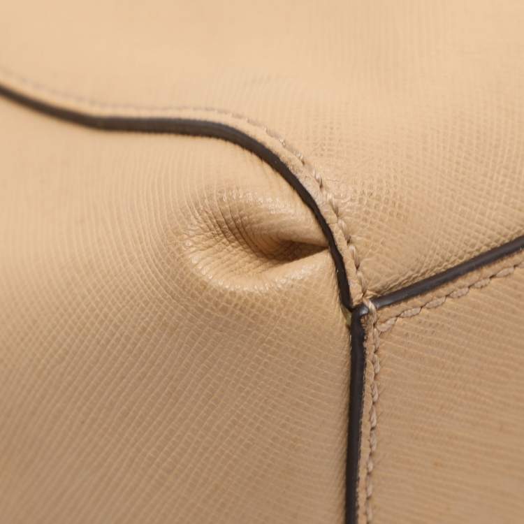 Pre Owned Coach Christie Mini Beige Leather Satchel