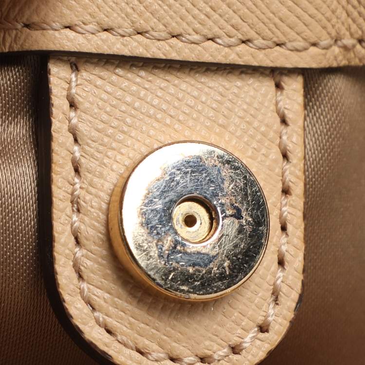 Pre Owned Coach Christie Mini Beige Leather Satchel