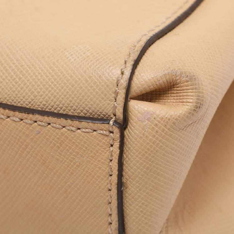 Pre Owned Coach Christie Mini Beige Leather Satchel