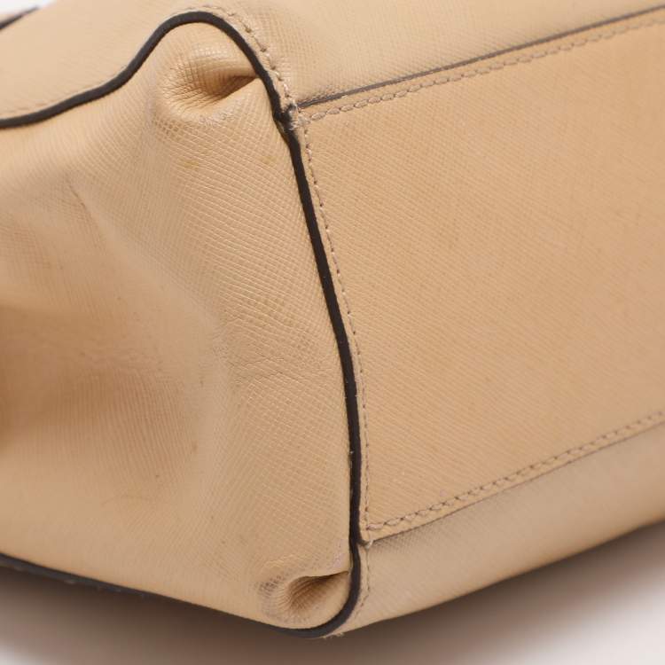 Pre Owned Coach Christie Mini Beige Leather Satchel