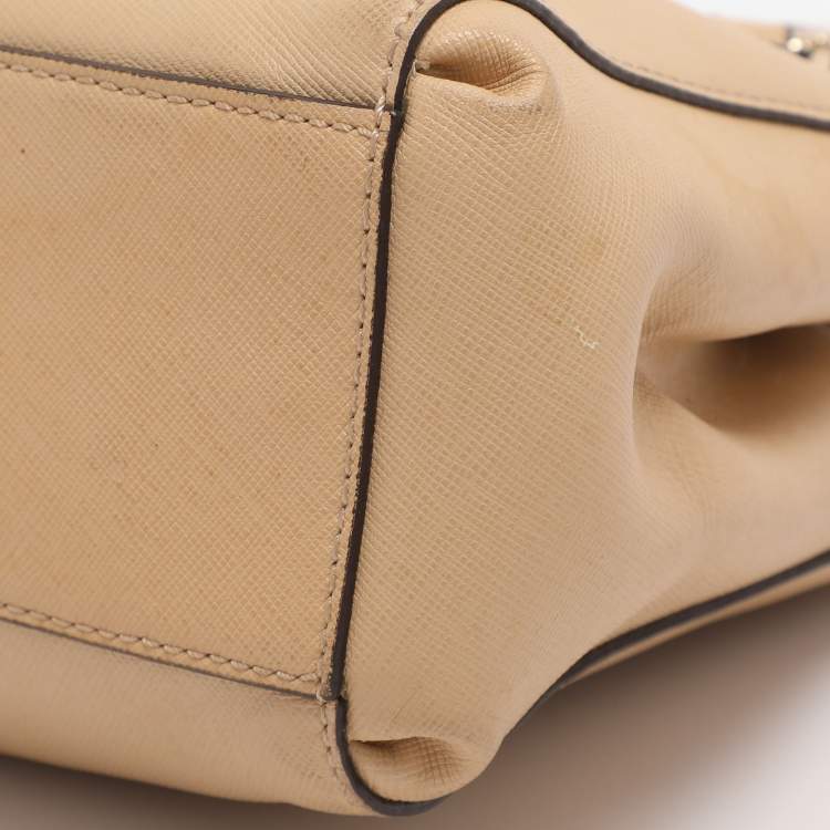 Pre Owned Coach Christie Mini Beige Leather Satchel