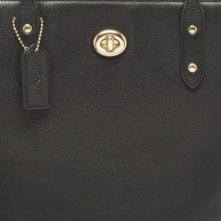 Pre Owned Coach Town Black Leather Tote